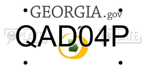 QAD04P Georgia License Plate