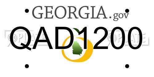 QAD1200 Georgia License Plate