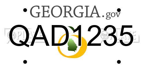 QAD1235 Georgia License Plate