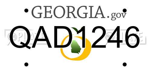 QAD1246 Georgia License Plate