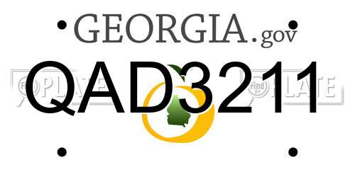 QAD3211 Georgia License Plate
