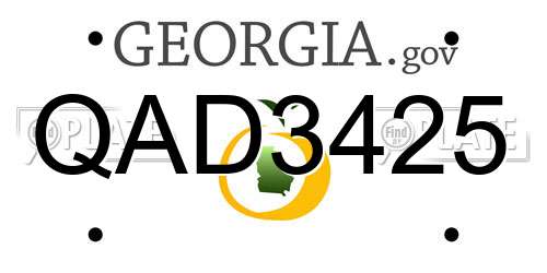QAD3425 Georgia License Plate