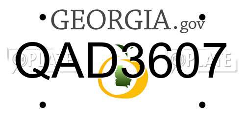 QAD3607 Georgia License Plate
