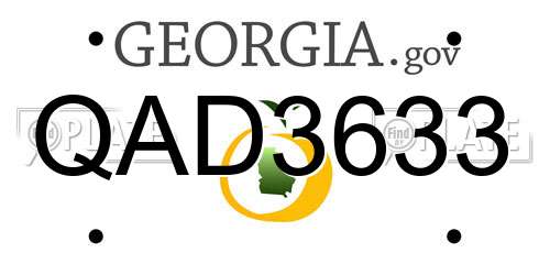QAD3633 Georgia License Plate