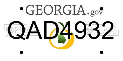 QAD4932 Georgia License Plate