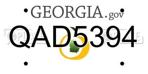 QAD5394 Georgia License Plate