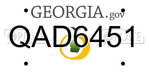 QAD6451 Georgia License Plate