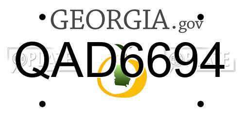 QAD6694 Georgia License Plate