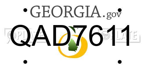 QAD7611 Georgia License Plate