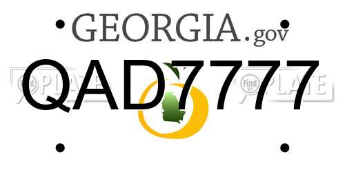 QAD7777 Georgia License Plate