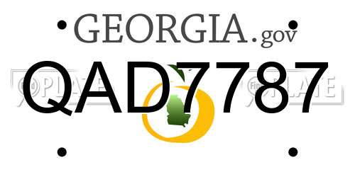 QAD7787 Georgia License Plate