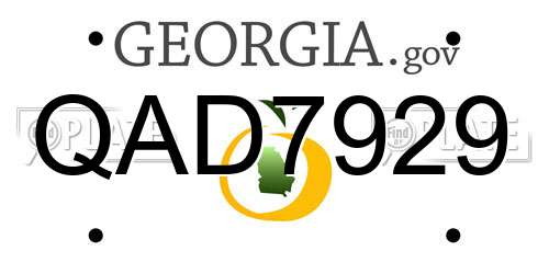 QAD7929 Georgia License Plate