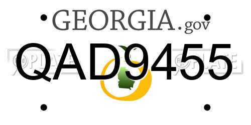 QAD9455 Georgia License Plate