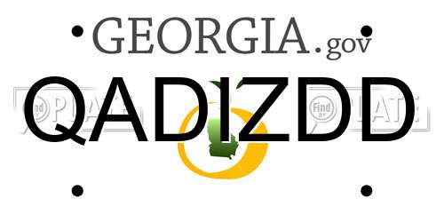 QADIZDD Georgia License Plate