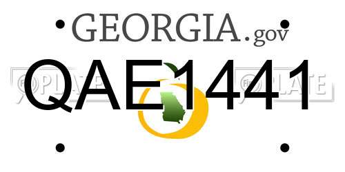 QAE1441 Georgia License Plate