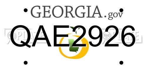 QAE2926 Georgia License Plate