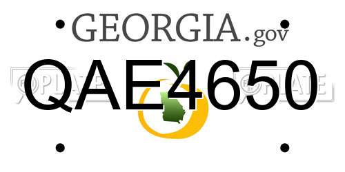QAE4650 Georgia License Plate