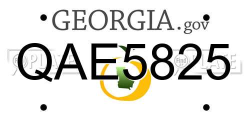 QAE5825 Georgia License Plate