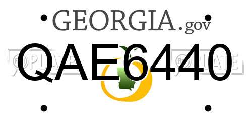 QAE6440 Georgia License Plate