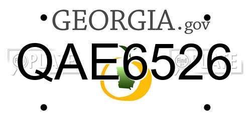 QAE6526 Georgia License Plate