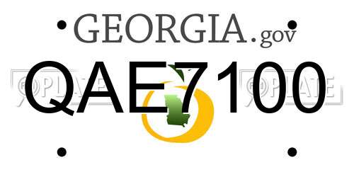 QAE7100 Georgia License Plate