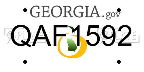 QAF1592 Georgia License Plate