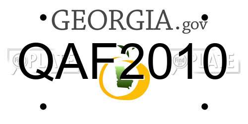 QAF2010 Georgia License Plate