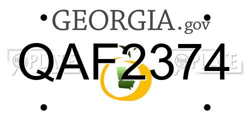 QAF2374 Georgia License Plate