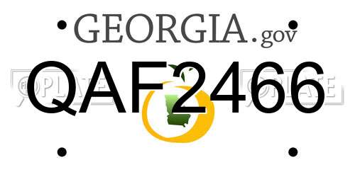 QAF2466 Georgia License Plate