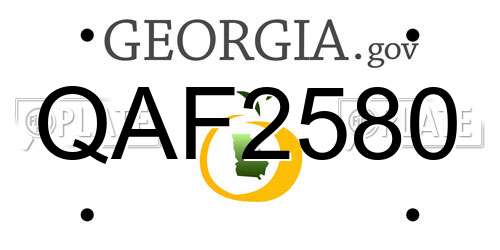 QAF2580 Georgia License Plate