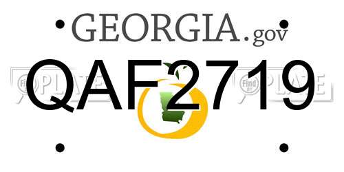 QAF2719 Georgia License Plate