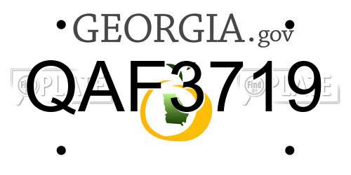 QAF3719 Georgia License Plate