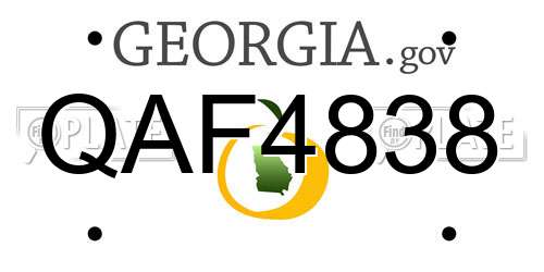 QAF4838 Georgia License Plate