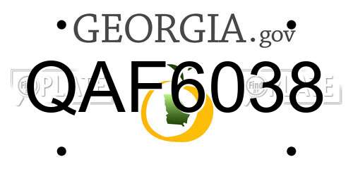 QAF6038 Georgia License Plate