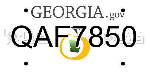 QAF7850 Georgia License Plate