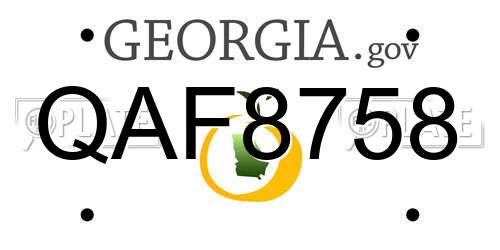 QAF8758 Georgia License Plate