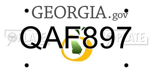 QAF897 Georgia License Plate