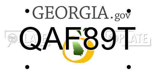 QAF89T Georgia License Plate
