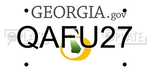 QAFU27 Georgia License Plate