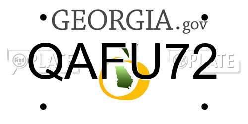 QAFU72 Georgia License Plate