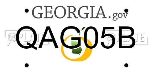 QAG05B Georgia License Plate