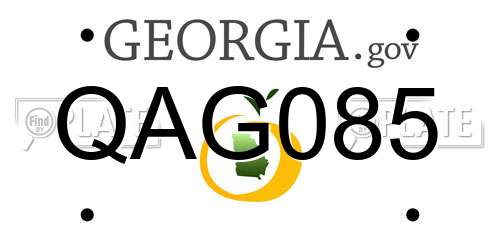 QAG085 Georgia License Plate