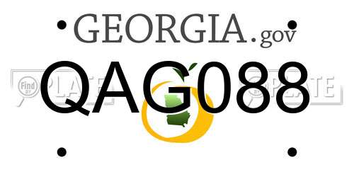 QAG088 Georgia License Plate