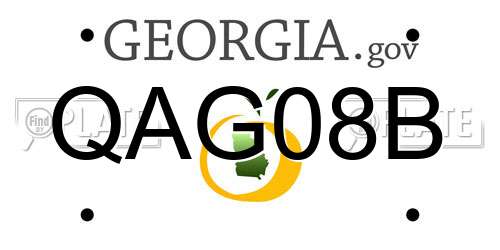 QAG08B Georgia License Plate