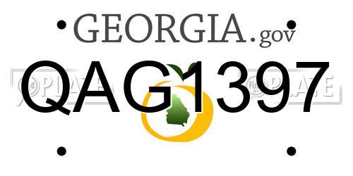QAG1397 Georgia License Plate