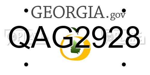 QAG2928 Georgia License Plate