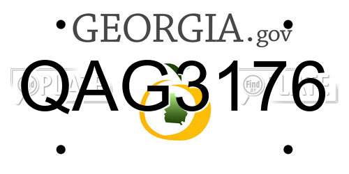QAG3176 Georgia License Plate