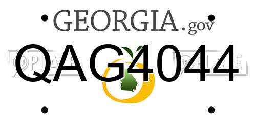 QAG4044 Georgia License Plate