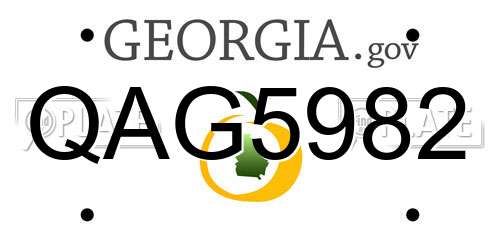 QAG5982 Georgia License Plate