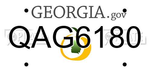 QAG6180 Georgia License Plate